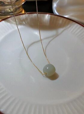 三生三世好运珠项链女轻奢简约小众设计感锁骨链ins冷淡风吊坠