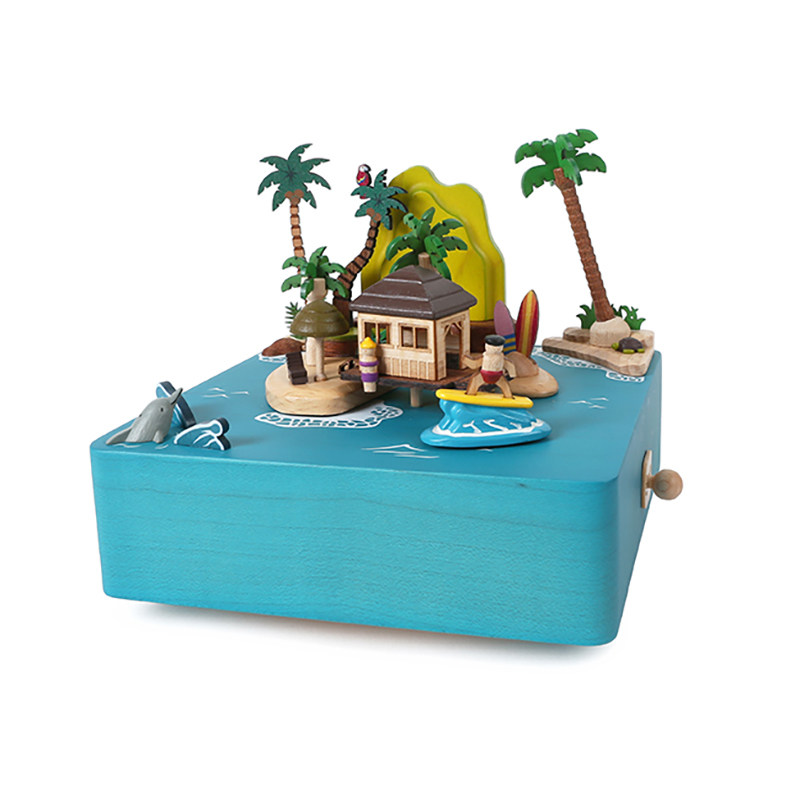 JEANCARD WOODEN ANTARCTIC OCEAN MUSIC BOX PENGUIN SEAL HEALING MUSIC BOX KIDS MEN AND WOMEN BIRTHDAY GIFTS