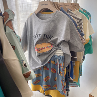 小黑托尼家居服儿童睡衣男女童短袖袖长裤家居服套装薄款莫代尔