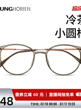 海俪恩眼镜女近视冷茶色可配度数小红书同款ins风超轻框架Y5004