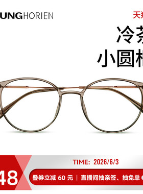 海俪恩眼镜女近视冷茶色可配度数小红书同款ins风超轻框架Y5004