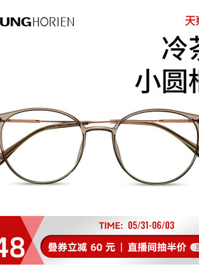 海俪恩眼镜女近视冷茶色可配度数小红书同款ins风超轻框架Y5004