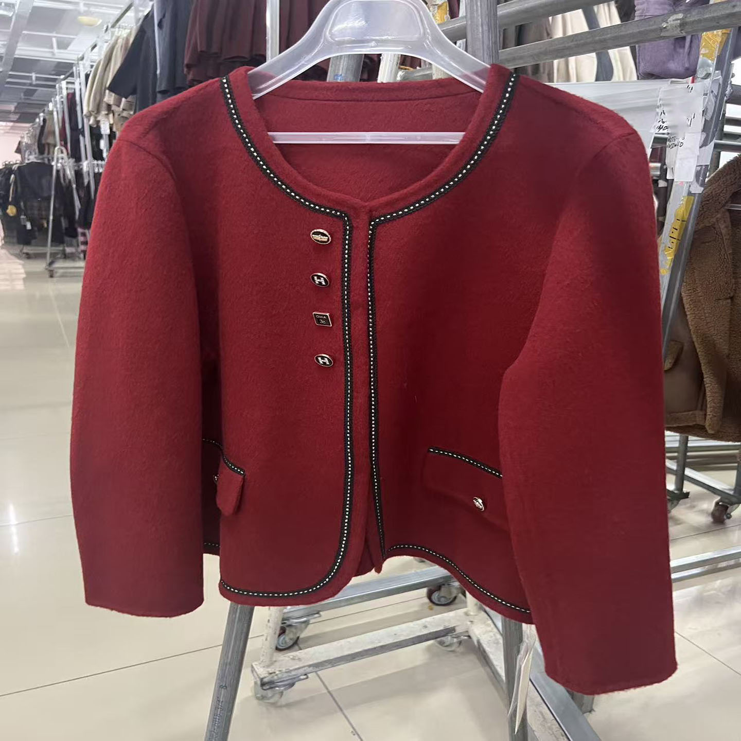 489S033专柜正品妈妈装洋气减龄小香风呢子外套2025秋冬款女上衣
