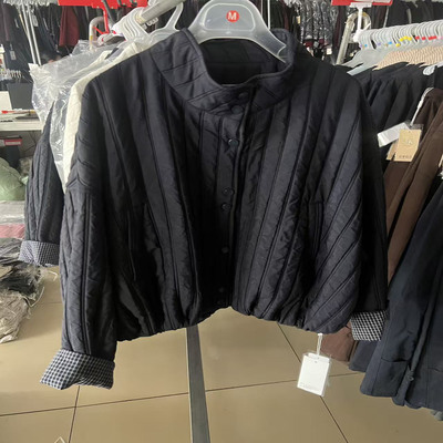042W615专柜正品2025秋冬新款韩版显瘦立领短款薄棉外套女上衣