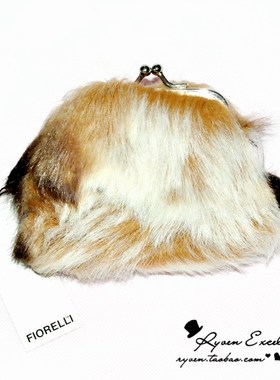 渡鸦阁下现货正版FIORELLI奢华仿毛皮创意毛绒零钱包