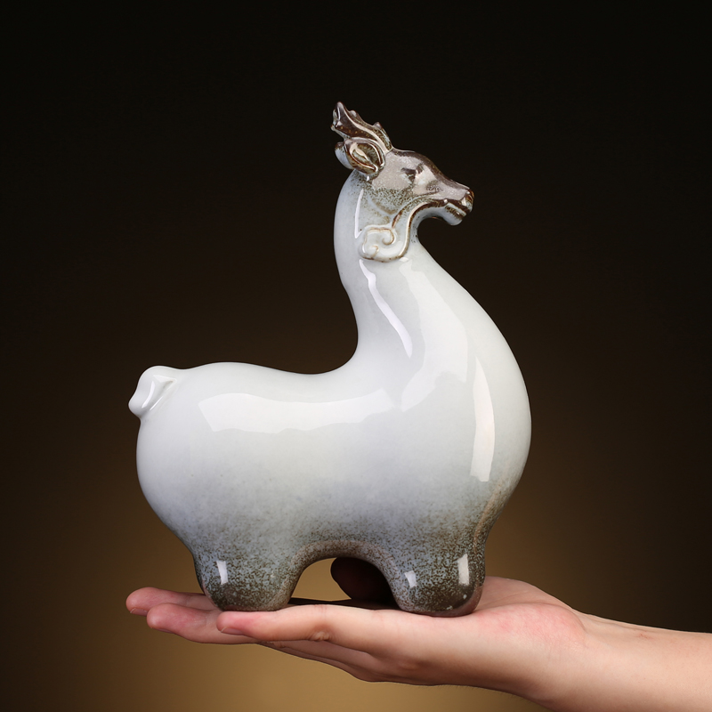 创意十二生肖摆件陶瓷家居客厅A办公室酒柜玄关桌面饰品三羊开泰