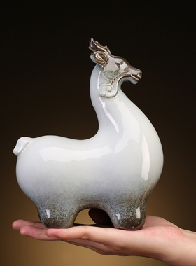 创意十二生肖摆件陶瓷家居客厅A办公室酒柜玄关桌面饰品三羊开泰