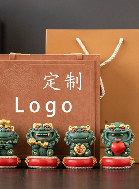 中式貔貅招财摆件礼盒可定制logo