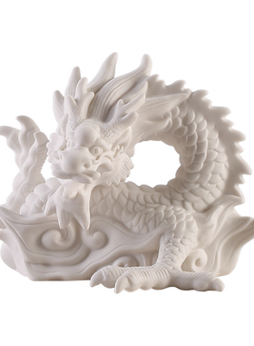 白瓷桌面装饰新中式客厅中华龙