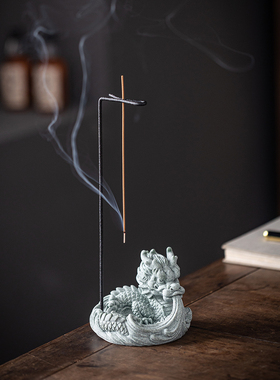 创意生肖龙倒挂线香插香托摆件新中式水神兽香薰炉家用室内装饰品