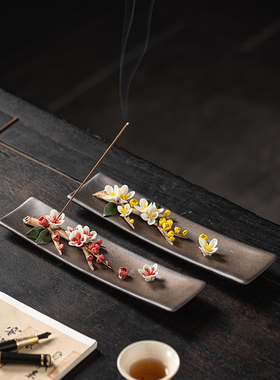 创意桂花玫瑰线香炉摆件