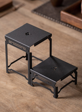 中式祥云铁艺置物架摆件桌面装饰