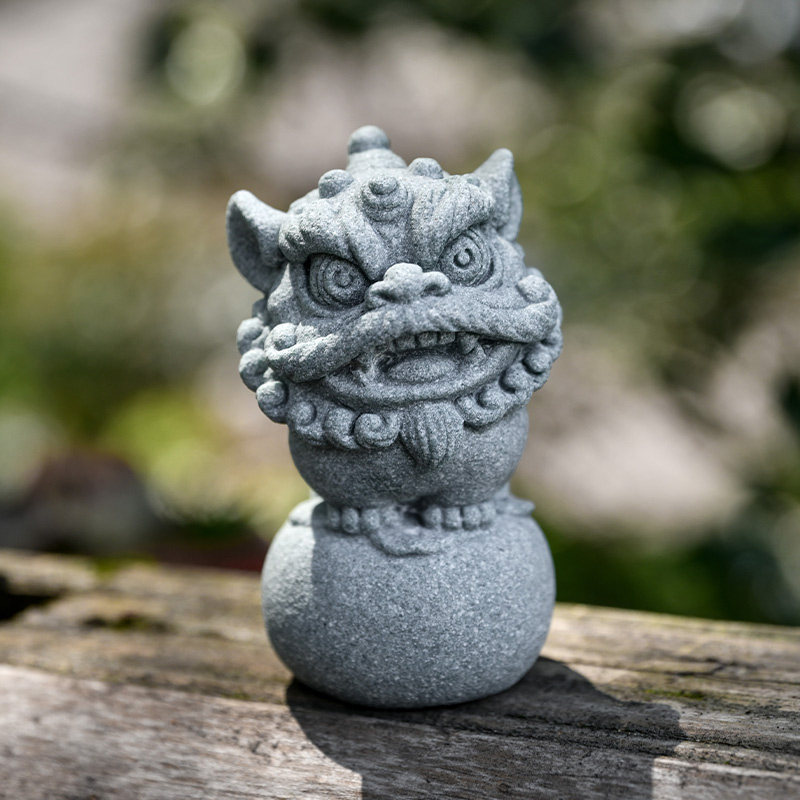 可爱石狮子创意舞狮国潮茶宠茶玩小摆件鱼缸桌面造景摆件乔迁送礼