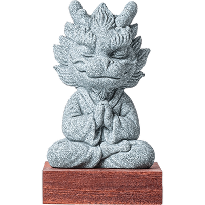 青砂石招财国潮风茶桌生肖龙摆件