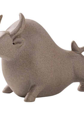 粗陶茶宠茶玩简约现代茶空间牛牛