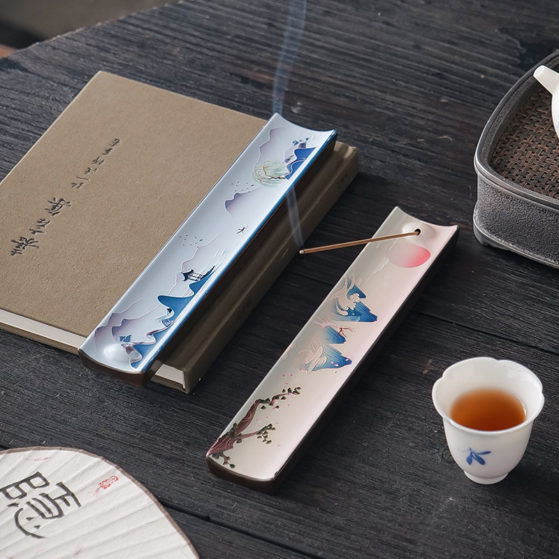 创意陶瓷线香插山水田园景观卧香炉禅意茶道香道香托家居室内摆件,家居饰品,香薰炉,淘宝优惠券,粉丝福利购,淘宝优惠卷