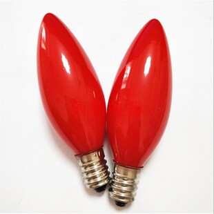佛前灯红灯泡E14螺口烛型灯220V10W钨丝小尖头灯泡E12灯笼灯泡