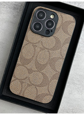 新款欧美iPhone17promax手机壳潮牌皮质16苹果14高级感15pro男女款12奢华11个性78plus情侣XR华为mate60p50