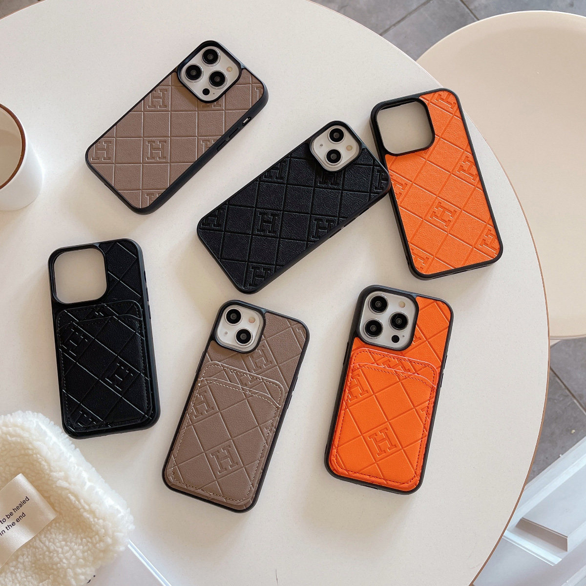 新款欧美经典iPhone15promax手机壳潮牌皮质苹果14插卡包13橙色12奢华高级感11男女款XR情侣78plus