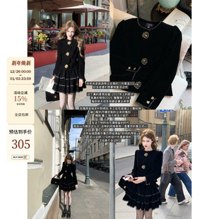 气质外套 复古丝绒金线刺绣秋季 吃绿色菜 黑金3.0