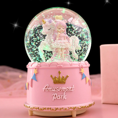 水晶球音乐盒八音盒带雪花可发光生日礼物女生儿童女孩闺蜜朋友