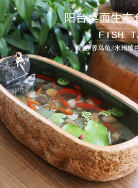 古法养鱼生态造景家用阳