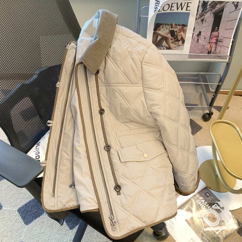 Han Jiaer 定制~无限回购款！！拼接翻领棉服外套女气质夹棉棉衣怎么样,好用不?