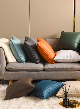 加厚科技布抱枕汽车高档轻奢靠垫套客厅沙发方靠枕免洗靠背不含芯