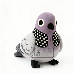 香港代购 古菇顾珠颈斑鸠仿真发声毛绒玩具可爱公仔解压会说话挂饰