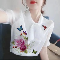 超仙雪紡印花洋氣T恤百搭