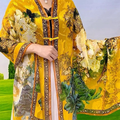 夏季防晒中国风国色牡丹披肩