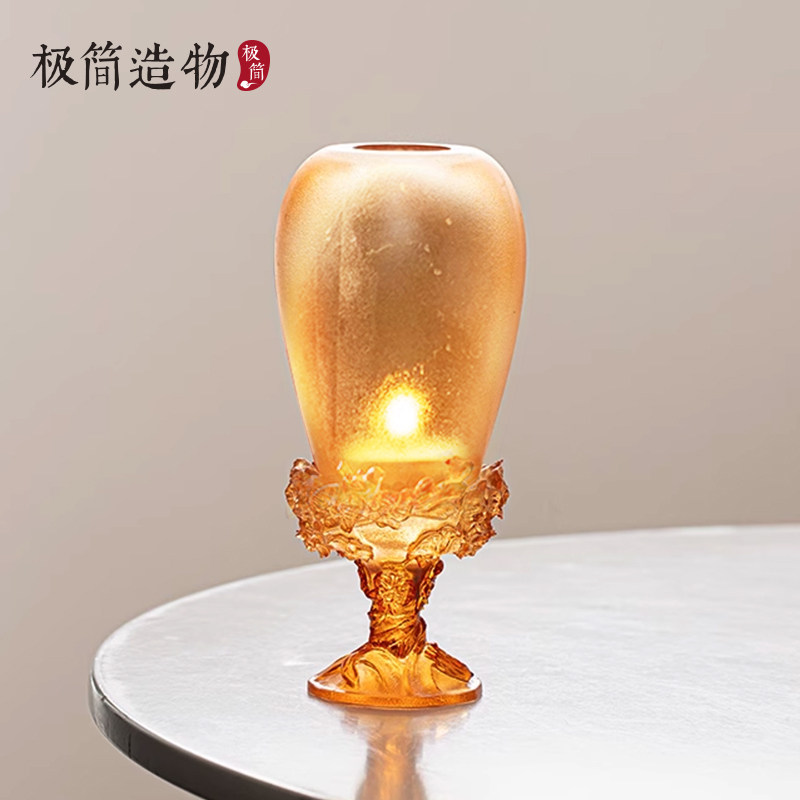 琉璃烛台香薰蜡烛茶室仿古供佛灯