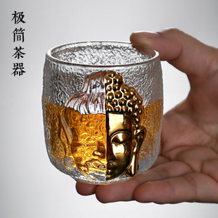 玻璃一念成佛杯男士主人杯个人专用功夫茶杯高端茶具杯子日式单杯