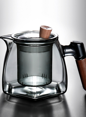 加厚耐高温玻璃过滤泡花茶壶茶水分离单壶沏煮茶器家用套装600ML