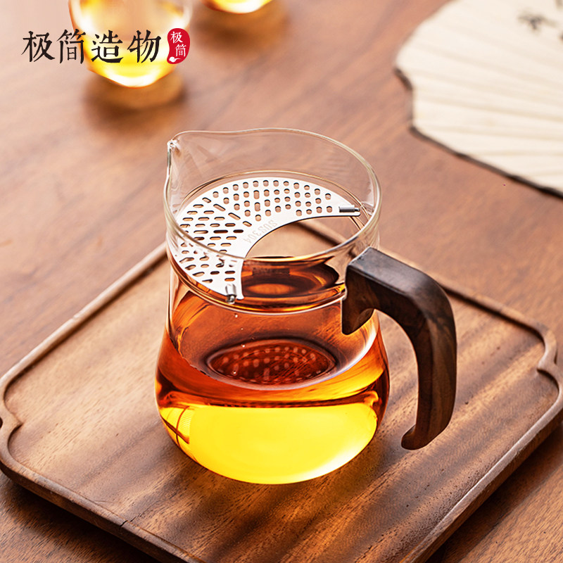 可拆卸月牙公道杯高档玻璃分茶器