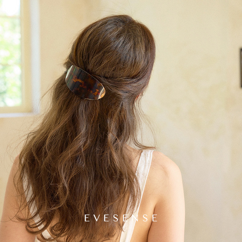 EVESENSE高级感复古棕色醋酸椭圆发夹法式ins美拉德发饰头饰女,饰品/流行首饰/时尚饰品新,发饰,淘宝优惠券,粉丝福利购,淘宝优惠卷