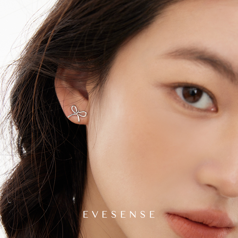 EVESENSE纯银蝴蝶结高级感耳钉