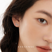 EVESENSE纯银系列迷你蝴蝶结耳钉简约少女高级感s925银耳饰耳环女