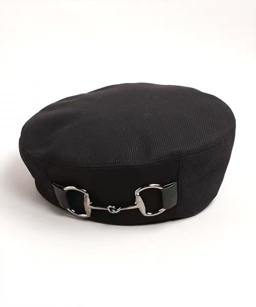 日系Ca4复古金属拽酷甜美复古贝雷帽百搭平顶时髦画家帽子女