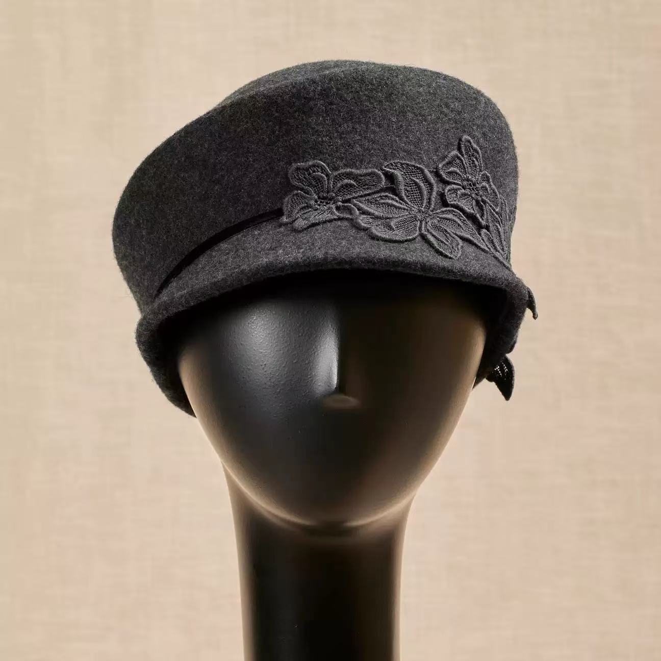 Athena日系复古羊毛呢贝雷帽女秋冬法式赫本毡帽礼帽空姐帽画家帽