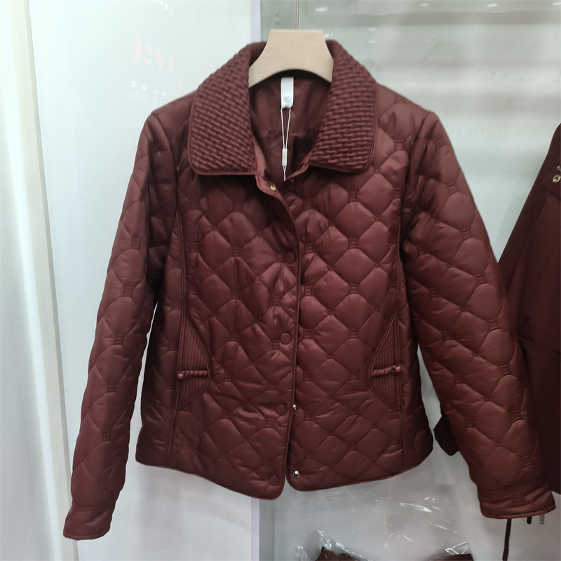 专柜正品洋气简约妈妈短款轻薄保暖棉服2025中年女装时尚棉衣外套