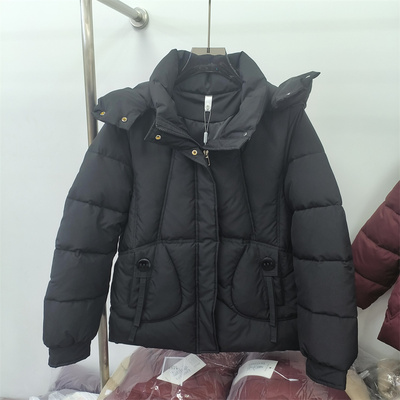 专柜正品时尚收腰显瘦短款立领带帽羽绒棉服棉衣棉袄减龄妈妈女装