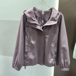 夹克上衣中年妈妈女装 韩式 百搭时尚 外套女春季 休闲风连帽短款