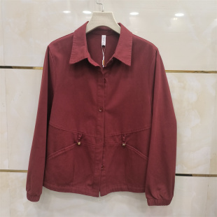 休闲百搭洋气减龄显瘦上衣商场同款 新款 翻领短外套女春季 时尚