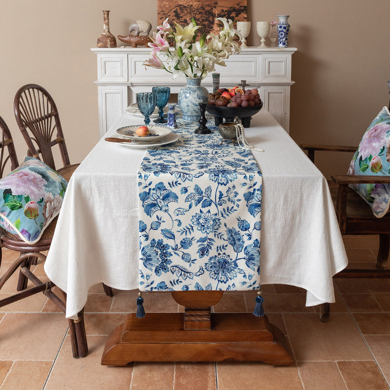 美式桌旗新中式电视柜桌布