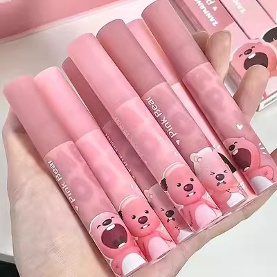 Pinkbear皮可熊布丁唇釉牛仔唇泥不沾杯loopy露比联名限定口红女