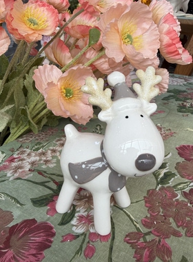 出口陶瓷鹿摆件家居装饰品摆件卧室客厅新婚礼物创意鹿摆设品