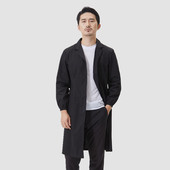 黑色大褂纯棉黑大褂实验服工作服大褂工厂化学实验室工装 大学生穿