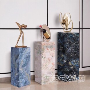 沙发边几角几意式轻奢侘寂风客厅岩板茶几花架墩子床头柜