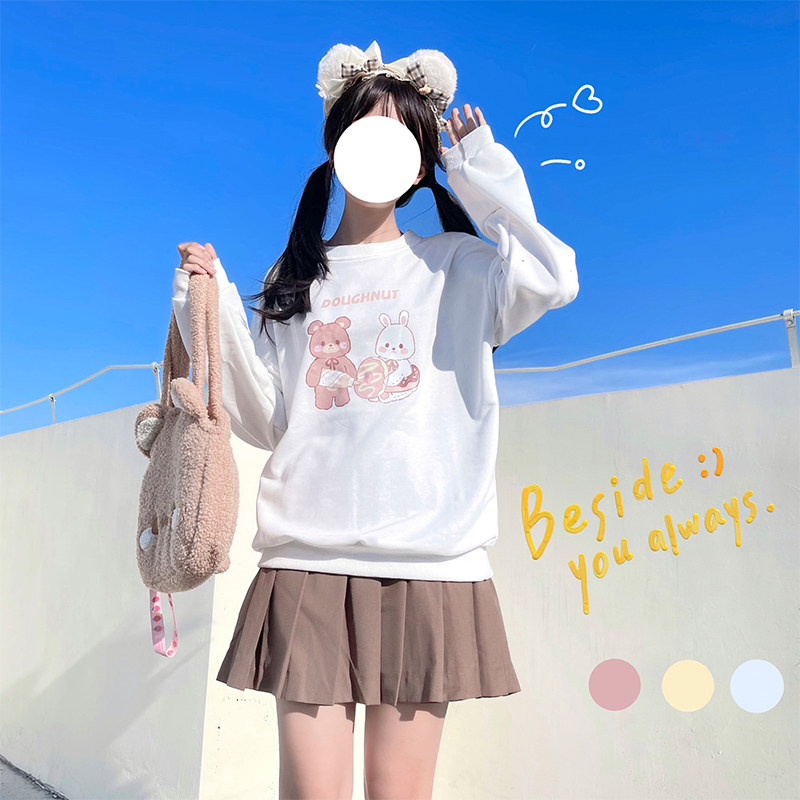 川岛木樱原创春秋季学生宽松卫衣